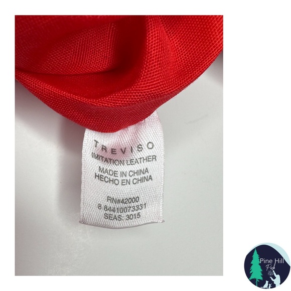 SOLD Treviso Red Faux Leather Crossbody Shoulder Bag Pebbled Adjustable Strap - Picture 8 of 15